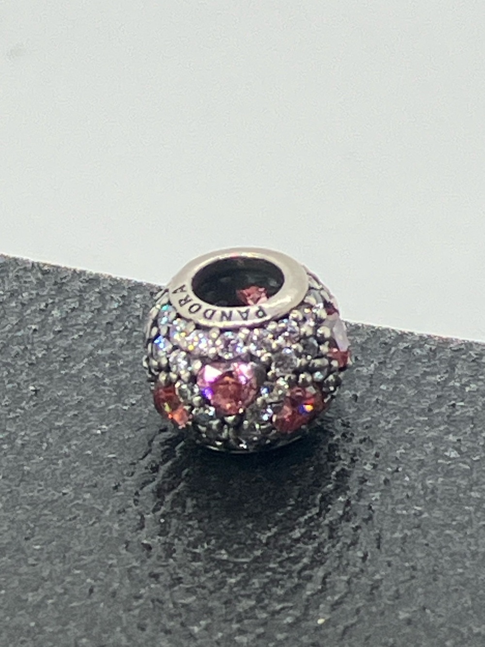 Pandora 925 ALE Shimmering Heart Pave Ball Charm | #791249CZS